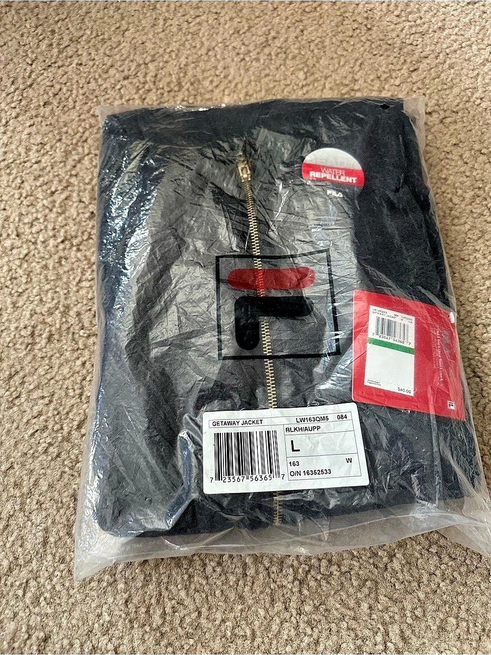 Fila WarmCELL Jacket Women's Black Hooded Jacket Size Medium NWT